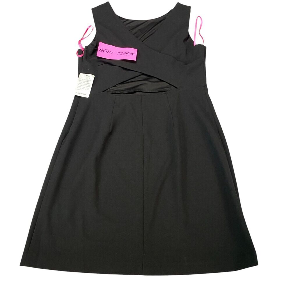 Betsey Johnson Scuba Crepe Midi Dress Women Size14 Black - Picture 12 of 16